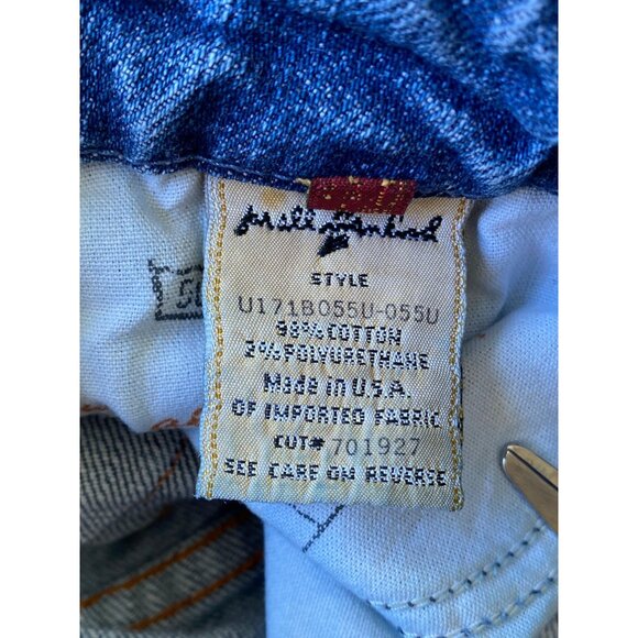 7 For All Man Kind Y2K Cropped Jeans Womens 26 Embroidered Pockets Raw  Hem Boho - Picture 7 of 13